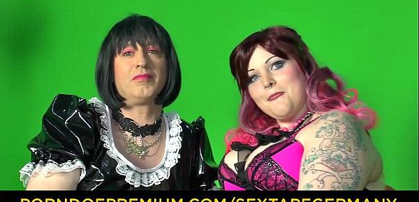  SEXTAPE GERMANY - Alternative German BBW fucks hubby dressed as maid in steamy sex tape